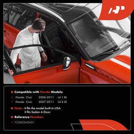 A-Premium Front Left Door Check Strap Stopper Compatible with Honda Civic 2006-2011, Sedan 4-Door