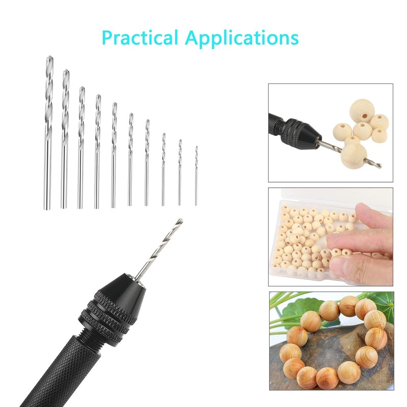 51-Piece Mini Drill Set KAKOO Precision Pin Vise Micro Hand