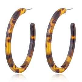 Misright Acrylic Earrings For Women Marbled Earring Leopard Round Hoop Earrings Women Tortoise Shell Jewelry