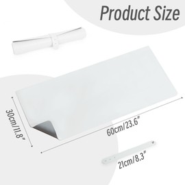 DAWNTREES DAWNTREES Makeup Mat for Vanity,Dual-Sided Leather Vanity Mat, Easy to Clean, Waterproof and Oilproof,Desk Pad Mat to Protect Vanity(White - Silver)