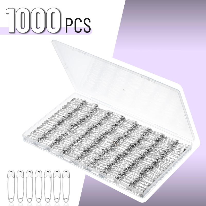 Mr. Pen - 1000 Pack 1.1 Inch Silver Safety Pins