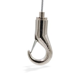 Hanging Set with Hooks for Higher Loads, Ceiling Fixer, Screw Cap Hook Holder/Wire Rope Holder, Wire Rope Diameter 1.8 mm, Length 1500 mm