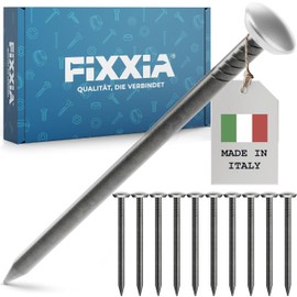 FIXXIA Picture Nails with or without Impact Aid, 30 Pieces Diameter 2 mm, Black with Gold or Silver Decorative Head Diameter 6 mm, 20, 25, 30, 40, 50 mm, Concrete Nails, Wall Nail (Silver, 30 mm)