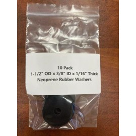 Unbranded 10 Pack Neoprene Rubber Washer Spacer 1-1/2" OD x 3/8" ID x 1/16" thick