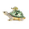 Mom-Baby Turtle Trinket Boxes Hinged,Sparkling Crystal Jeweled Tortoise Figurines Collectible