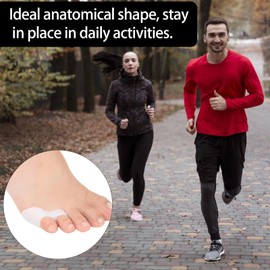 ZYFC 4 Pack Gel Pinky Toe Separators, Double Hole Toe Separators, Little Toe Straightener, Toe Separators for Overlapping Toes, Hammer Toe Straightener, Toe Dividers to Correct Overlapping Toes