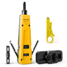 VCELINK Punch Down Impact Tool with Punchdown Stand and Mini Wire Stripper Cutter for 90/180 Degree RJ45 Cat5/Cat5E/Cat6/Cat6A RJ11 RJ12 Keystone Jack, Network Cable CAT6/CAT5/CAT3 Stripper