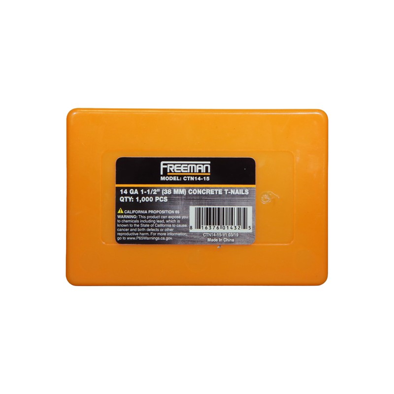 Freeman Concrete T-Nails | 14 Gauge | 1-1/2" | Glue