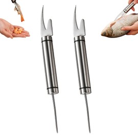 2 Pcs 5 in 1 Multifunctional Shrimp Deveining Tool, Sturdy Stainless Steel Shrimp Thread Knife and Fish Maw Knife, Efficient Peeler Suitable for Home Cooks and Seafood Lovers