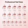 Misssix XBASICTIPS Uñas francesas a presión, 150 piezas cortas y