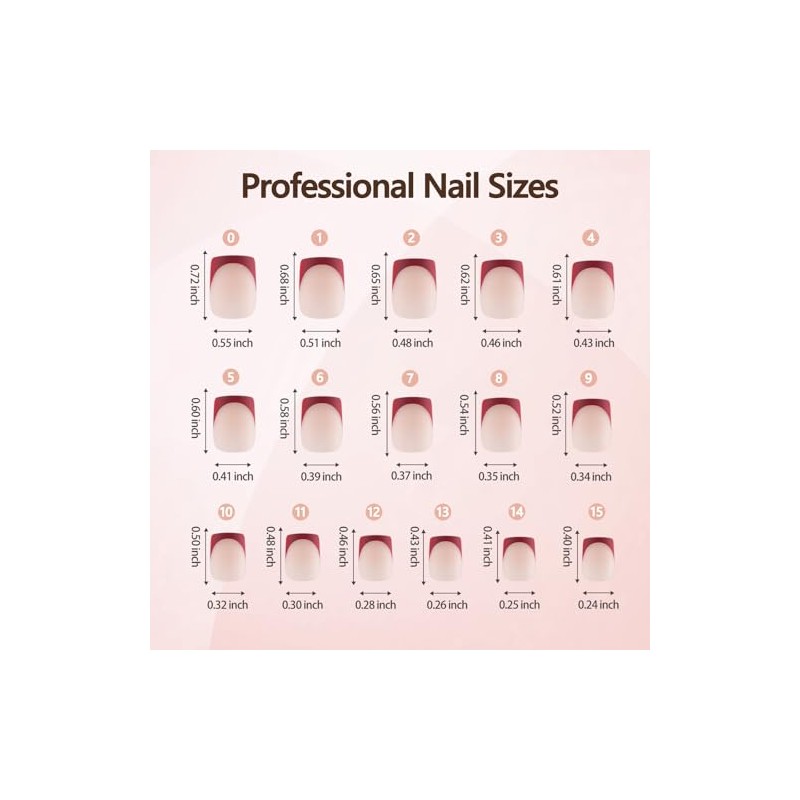 Misssix XBASICTIPS Uñas francesas a presión, 150 piezas cortas y