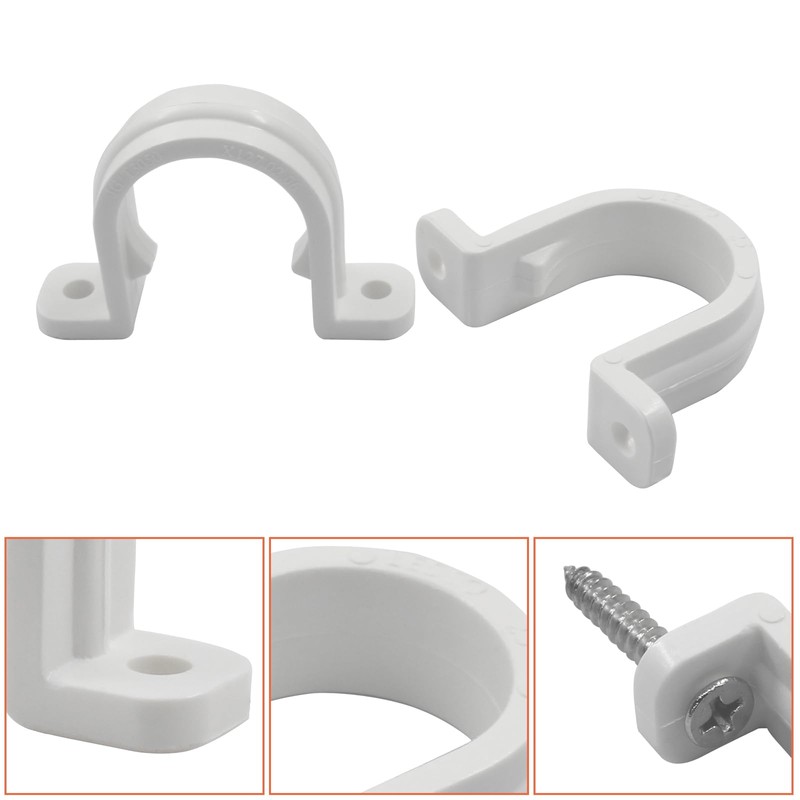 Jiozermi 10 Pcs White 3/4 Inch PVC Pipe Clamps, 2