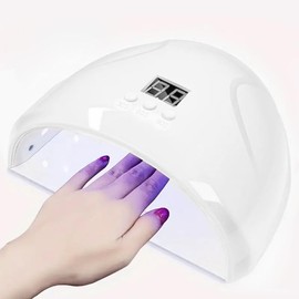 LAMJAD LED Nail Dryer,36 W UV Nail Lamp for Gel Nail Polish Curing， 3 Timer, Smart Sensor, LCD Screen，Faster UV Light for Salon and Home Use，Nail Art Tools Manicure Accessories. (White)