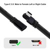 YINGAYOU Flat USB C Extension Cable 90 Degree USB C