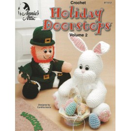 Annie's Attic Holiday Doorstops Vol. 2 Crochet Easter Bunny Leprechaun Angel Pilgrim Reindeer