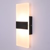 Lightess Modern Wall Sconce Dimmable Sconce Wall Lighting 12W Black