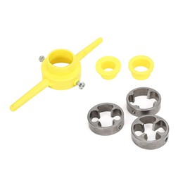 Herramienta para Roscar de PVC, Juego de Troqueles Redondos NPT, Enhebrador de Tuberías, Herramienta Manual de Fontanería para Trabajos de Reparación de Fontanería