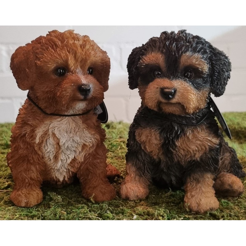 Pet Pals Black and Tan Cavapoo | Resin Home or