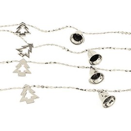 2m Christmas Tree Bell String Rope Ornaments Decoration (Gold, Silver or Red) (Silver)