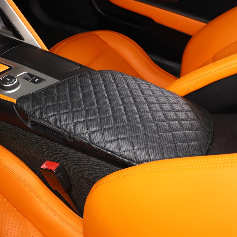 carpart2021 PU Leather Armrest Cushion Cover Center Console Box Pad