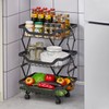 Beaugreen Metal Kitchen Storage Carts Foldable Fruit Vegetable Baskets Cart