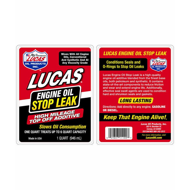 LUCAS ENGINE OIL STOP LEAK HIGH MILEAGE TOPOFF ADDITIVE 11100