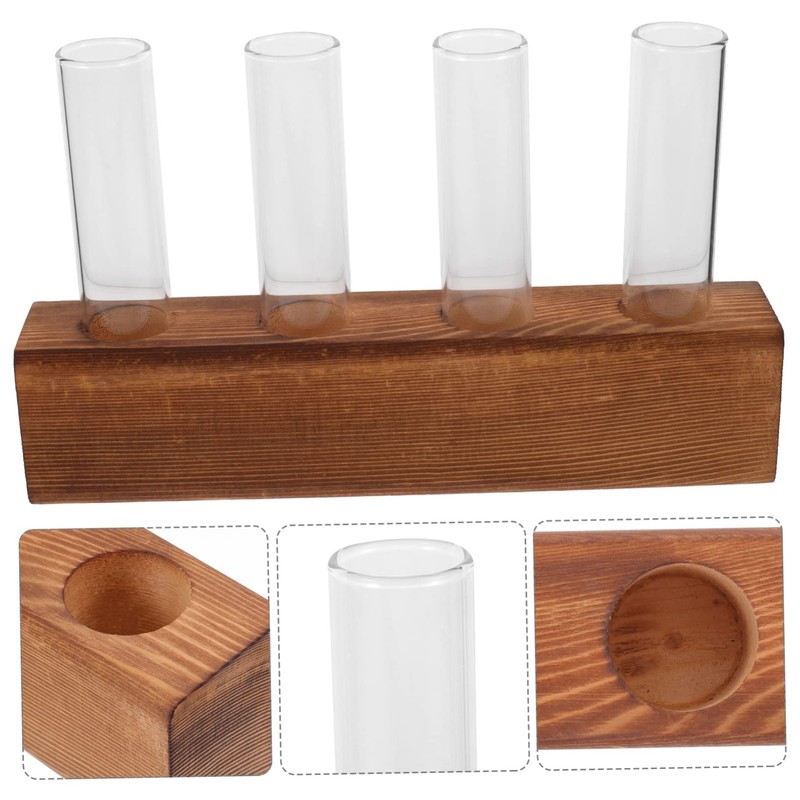 KONTONTY 1set Glass Bud Vases Stand for Hydroponic Plant Propagation