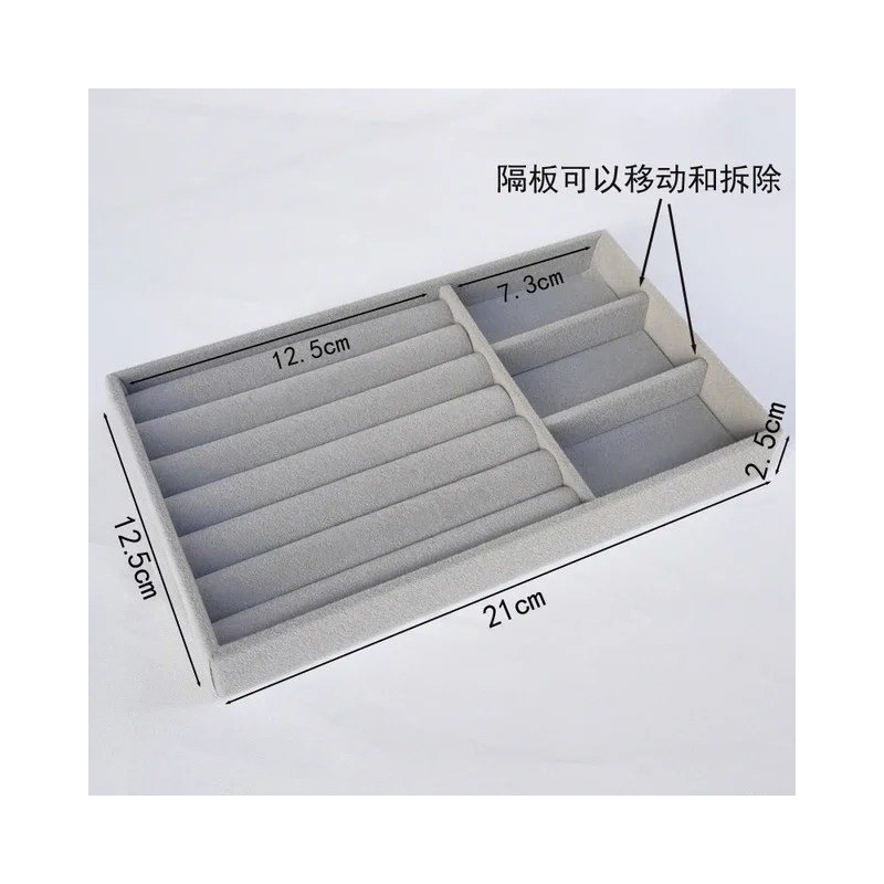 Vellure Velvet Jewelry Organizer Drawer Tray – Stackable Compartments for