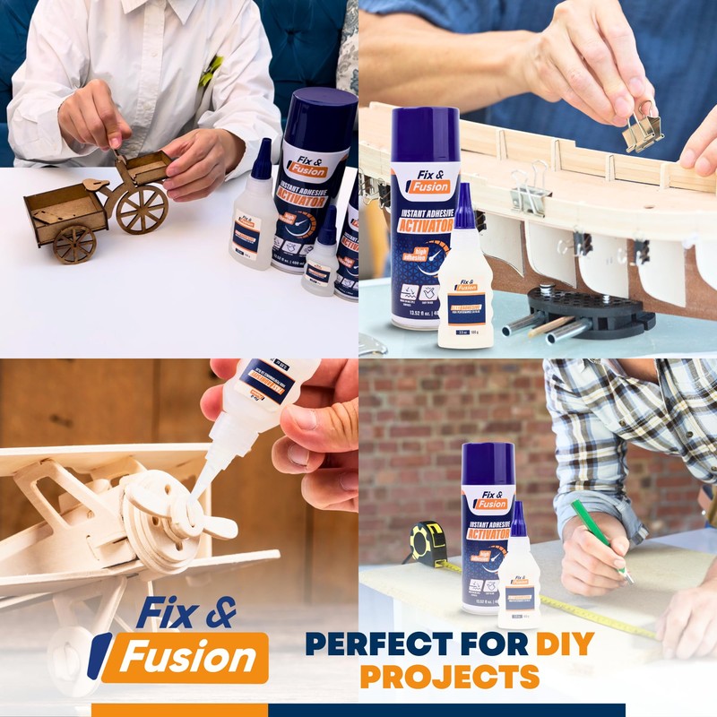 FIX & FUSION Ca Super Glue (3.5 Oz) with Activator