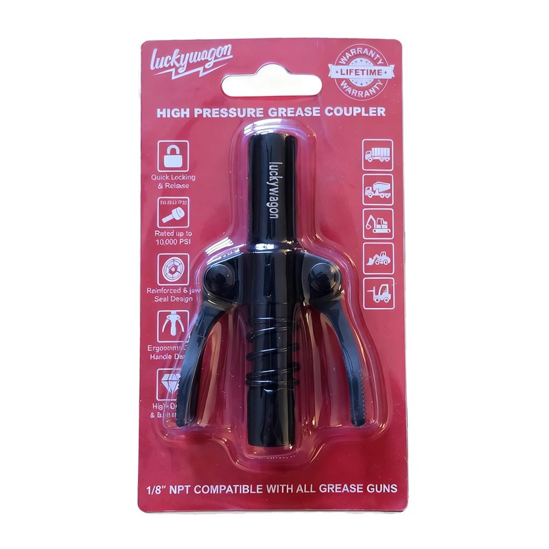 luckywagon Grease Gun Coupler Black Leakproof Grease Gun Tips Quick