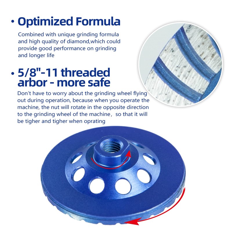 SALI 4.5 Inch Concrete Grinding Wheels 27 Turbo Diamond Segments