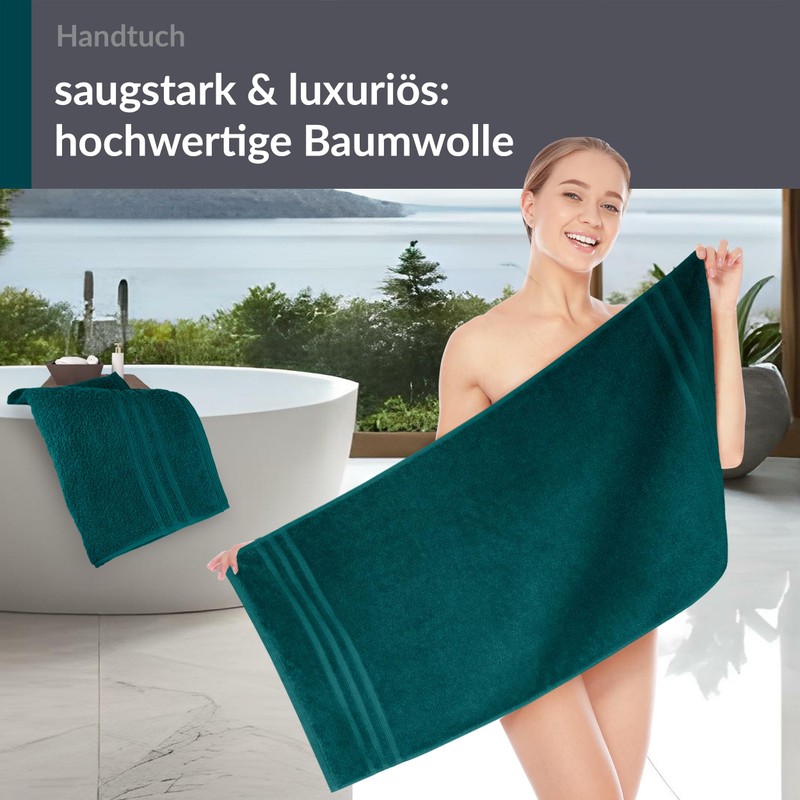 Lashuma Hand Towel Set 50 x 100 cm Green Opal