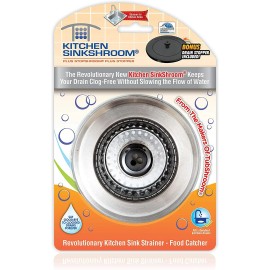 Kitchen SinkShroom Revolutionary Clog-Free Sink Strainer Basket with Stopper