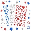 KESOTE Patriotic Star Stickers, 9 Sheets Glitter Red Blue Sliver