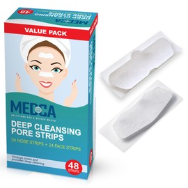MEDca Deep Cleansing Blackhead Pore Strips - Pack of 48 Peel - Off Blackhead Remover and Pore Unclogging Strips for Nose and Face, Chin, Forehead & Healthier Looking Skin