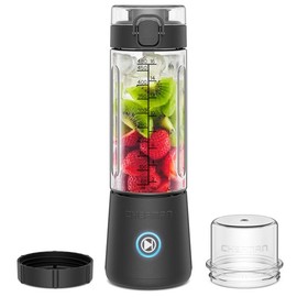 Chefman Cordless Portable Blender 16 oz Rechargeable with Stainless-Steel Blades - USB-C Charging, LED Indicators, Sipping Lid & Carrying Strap