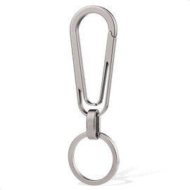 PJYTAC Titanium Carabiner Keychain – 2 Inch Lightweight Small Key Holder Clip with Key Ring, Quick Release, Anti-Lost, Heavy Duty, Perfect for Keys Llaveros para Hombres -1 Pack