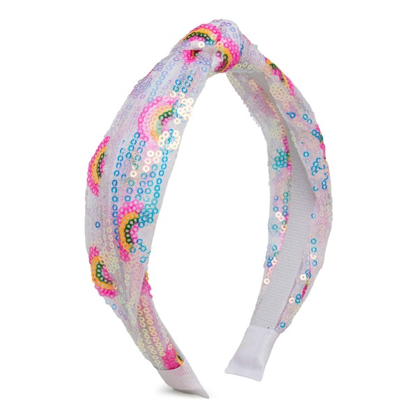 Funky Junque Sequin Knot Headbands for Girls Age 4-12 &