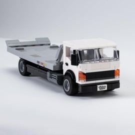 Ebortsin Rescue Flatbed Trailer Truck Car Building Kit - 482 Pcs Flatbed Trailer Model Truck Building Toys, Collectible Gift for Adults and Kids, Compatible with L***, 1:32 Scale