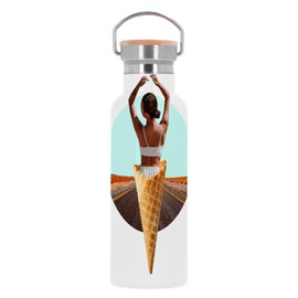 Thermosflasche aus Edelstahl, Thermoskanne, für Damen, Tanz, Vintage, Illustration, Kunst, Humor, surrealistisch, psychedelisch, 500 ml