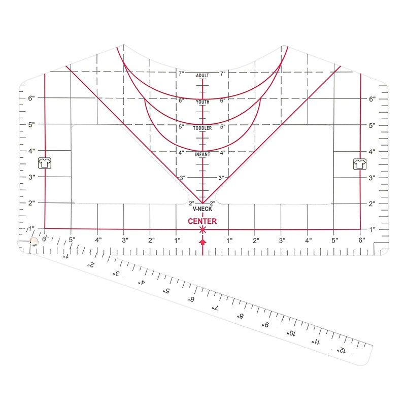 Heclia T-Shirt Ruler for Vinyl Alignment, Precision Measuring Ruler for