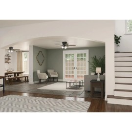 Hunter Fan 52" Matte Black Indoor LED Reversible Ceiling Fan Painted Cased White Shade