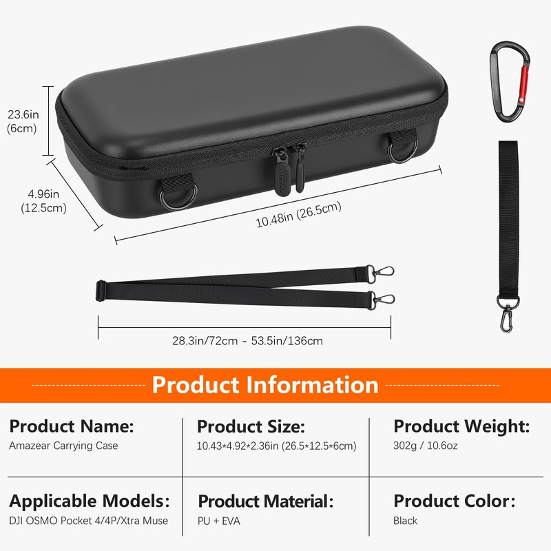 AMAZEAR Carry Case for DJI OSMO Pocket 4P, Pocket 4