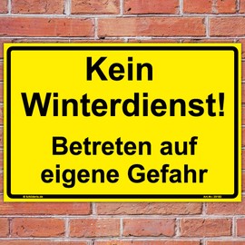 300 x 200 mm beware of the dog safety sign No Snow Plough Enter At Your Own Risk – Yellow – Stable Aluminium Composite Panel 3 mm Thick