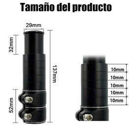 JXTSDZ Elevador de Vástago de Bicicleta,Extensor de Manillar Ajustable,Adaptador de Cabeza hacia Arriba, Booster Universal MTB de Aluminio,Suministros y Piezas de Repuesto para Bicicletas
