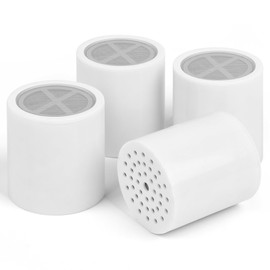 Monkami Shower Filter Replacement Cartridge Use Real Filtration Media -High Output Universal Shower Head Filter Reduces Chlorine, Heavy Metals& Fluoride 4Pack (HD-SFR500)
