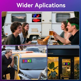 LED Sign for Car Devil's Eyes Light for Windshield APP Control Scrolling Display Custom Sign DIY Programmable Flexible USB 5V 7''x3'' for Window Ads NEMGOME