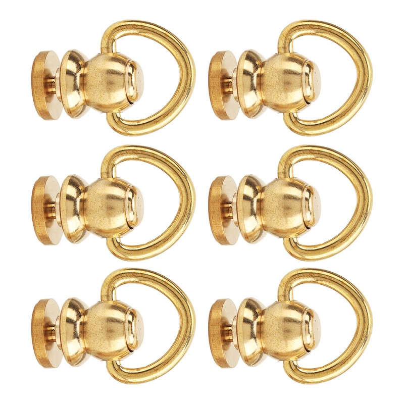 12 Sets D Ring Stud Screw Gold Brass Metal Plating