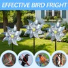 18 Pack Reflective Pinwheels for Yard and Garden,Scare Birds Away