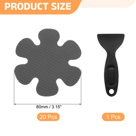 uxcell 20pcs Non-Slip Bathtub Stickers, Anti-Slip Shower Stickers Showers Treads Marble Flower Shaped Appliques with Scraper for Bath Tub Shower Stairs, Grey